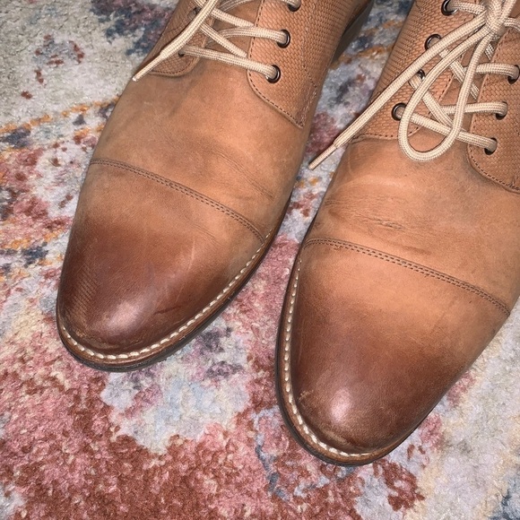 1901 Brown Leather Oxford Men’s Cap Toe Dress Shoes Size 11.5 Gently Used main image 7